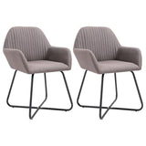 vidaXL Eetkamerstoelen 2 st stof lichtgrijs
