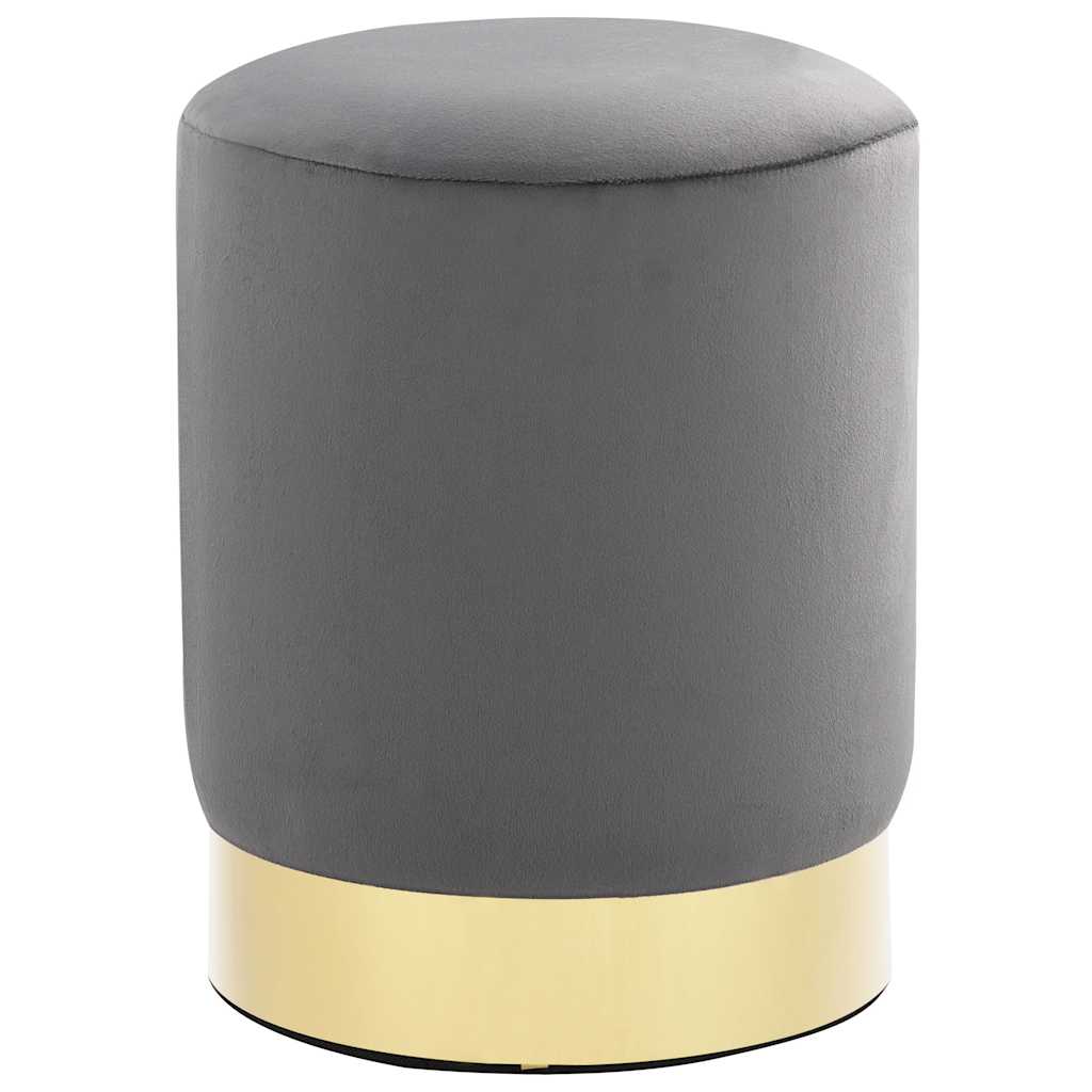 vidaXL Stool velvet 28 x 36 cm dark green and gold