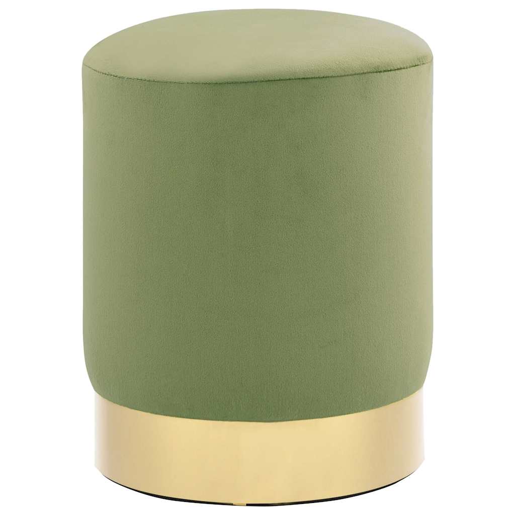 vidaXL Stool velvet 28 x 36 cm dark green and gold