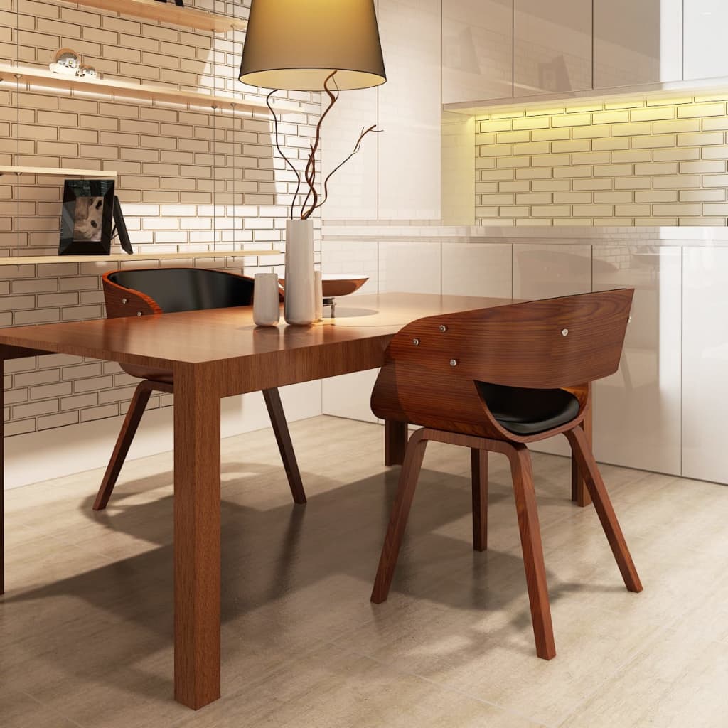 vidaXL Dining Chair Bentwood and Faux Leather