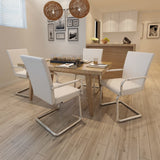 vidaXL Eetkamerstoelen 2 st kunstleer wit