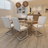 vidaXL Eetkamerstoelen 2 st kunstleer wit