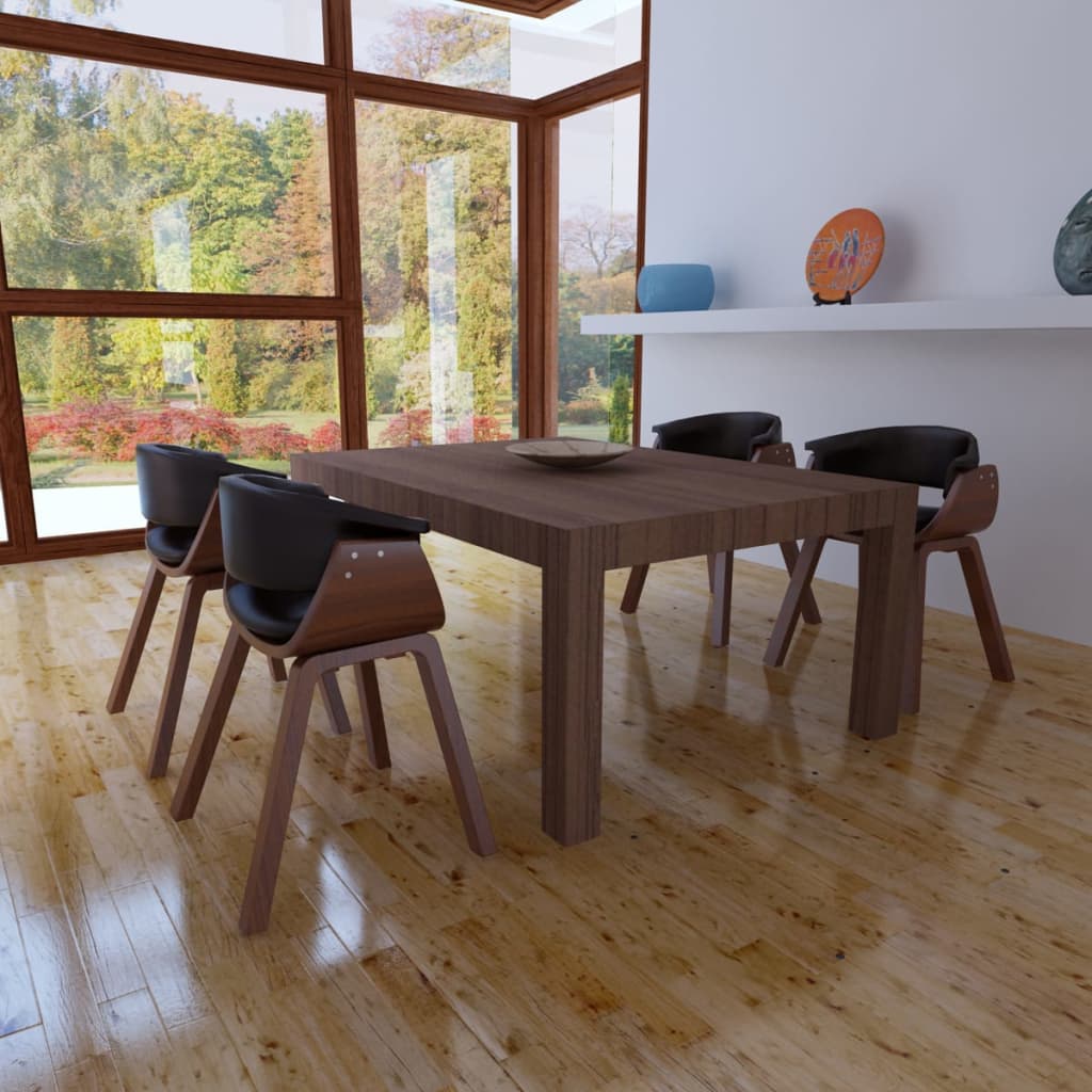 vidaXL Dining Chair Bentwood and Faux Leather