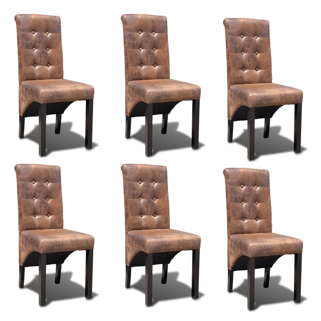 vidaXL Eetkamerstoelen 2 st kunstleer bruin