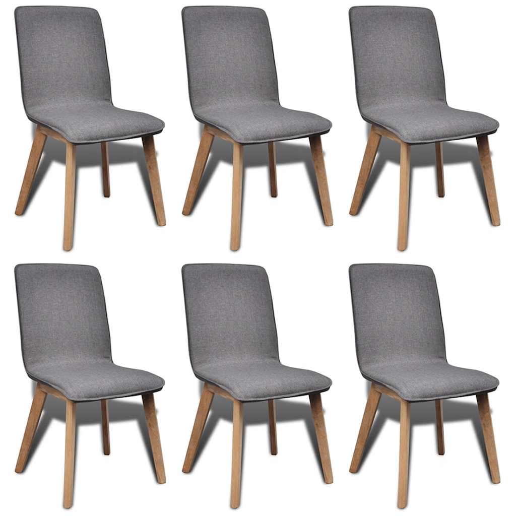 vidaXL Dining Chairs 4 pcs Fabric and Solid Oak Beige