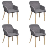 vidaXL Dining Chairs 2 pcs Fabric and Solid Oak Wood Beige