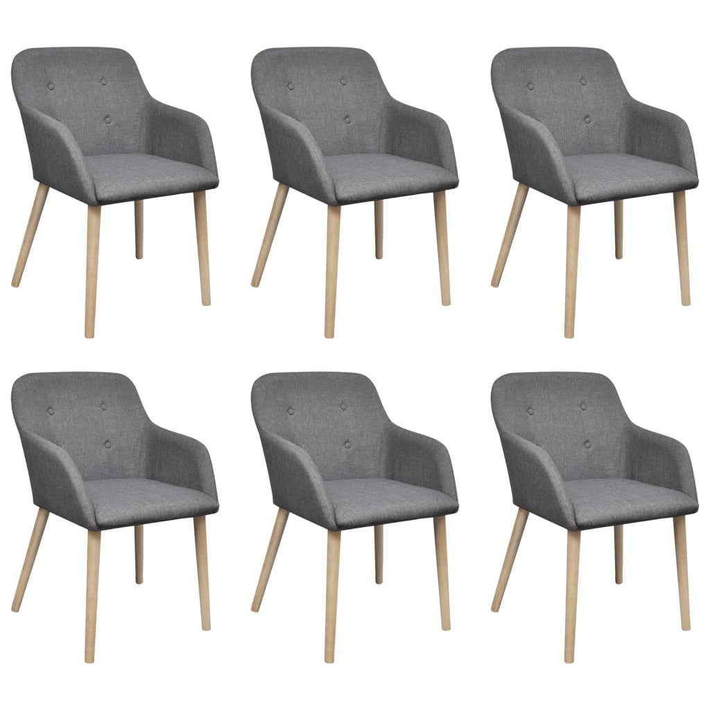 vidaXL Dining Chairs 2 pcs Fabric and Solid Oak Wood Beige