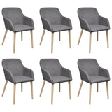 vidaXL Dining Chairs 2 pcs Fabric and Solid Oak Wood Beige