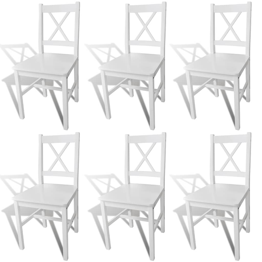 vidaXL Eetkamerstoelen 4 st grenenhout wit
