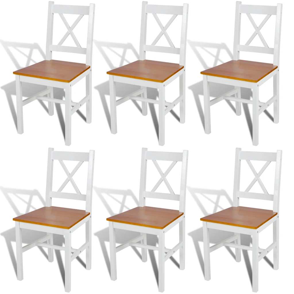vidaXL Eetkamerstoelen 4 st grenenhout wit
