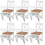 vidaXL Eetkamerstoelen 4 st grenenhout wit