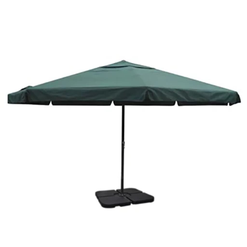 Parasol met draagbare voet aluminium (wit)