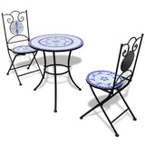 vidaXL 3-delige Bistroset keramische tegel terracotta