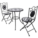 vidaXL 3-delige Bistroset keramische tegel terracotta