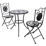 vidaXL 3-delige Bistroset keramische tegel terracotta