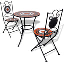 vidaXL 3-delige Bistroset keramische tegel terracotta