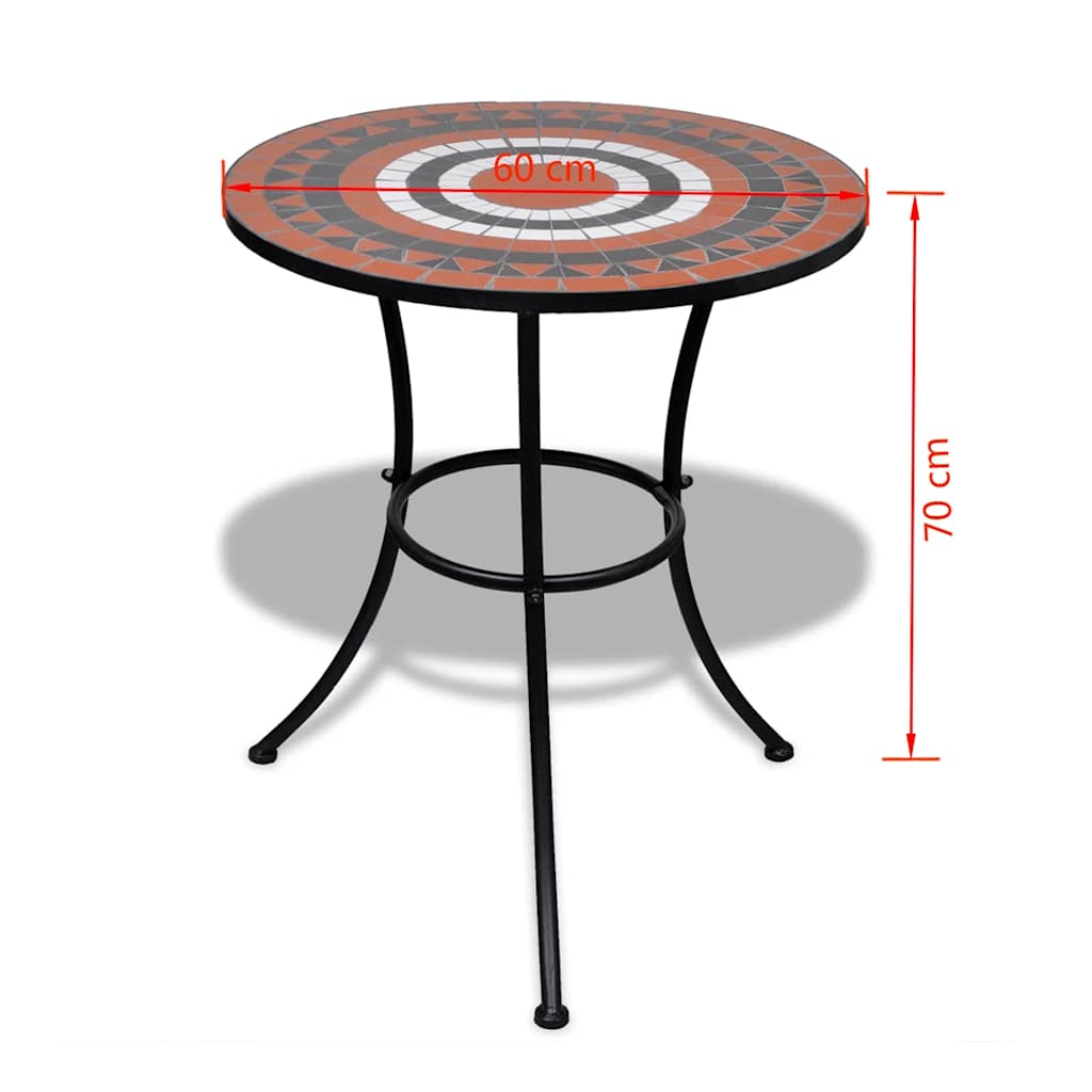 vidaXL 3-delige Bistroset keramische tegel terracotta