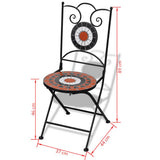 vidaXL 3-delige Bistroset keramische tegel terracotta