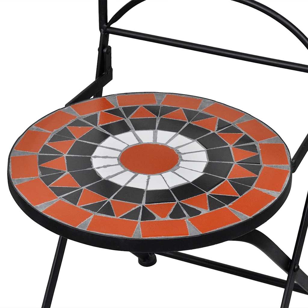 vidaXL 3-delige Bistroset keramische tegel terracotta