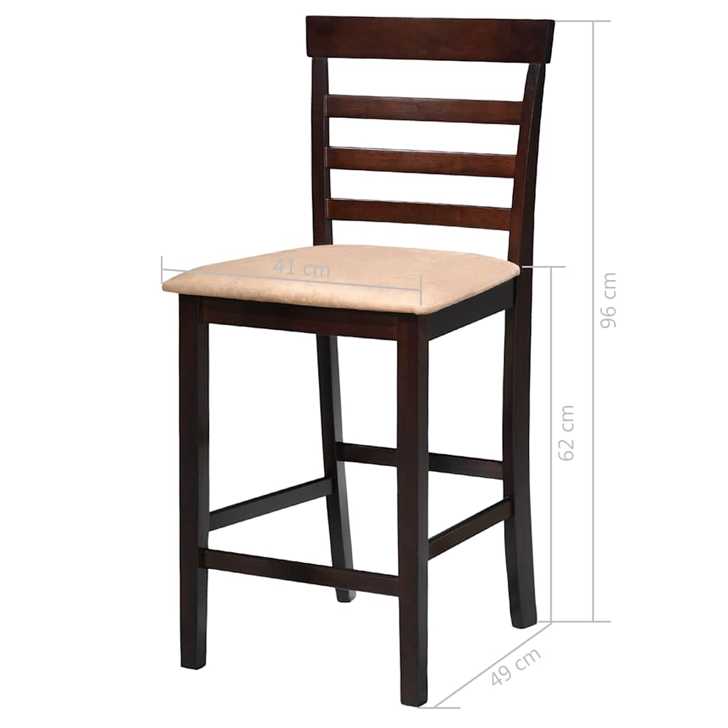 vidaXL Bar Table and 4 Bar Stools Set Wood White