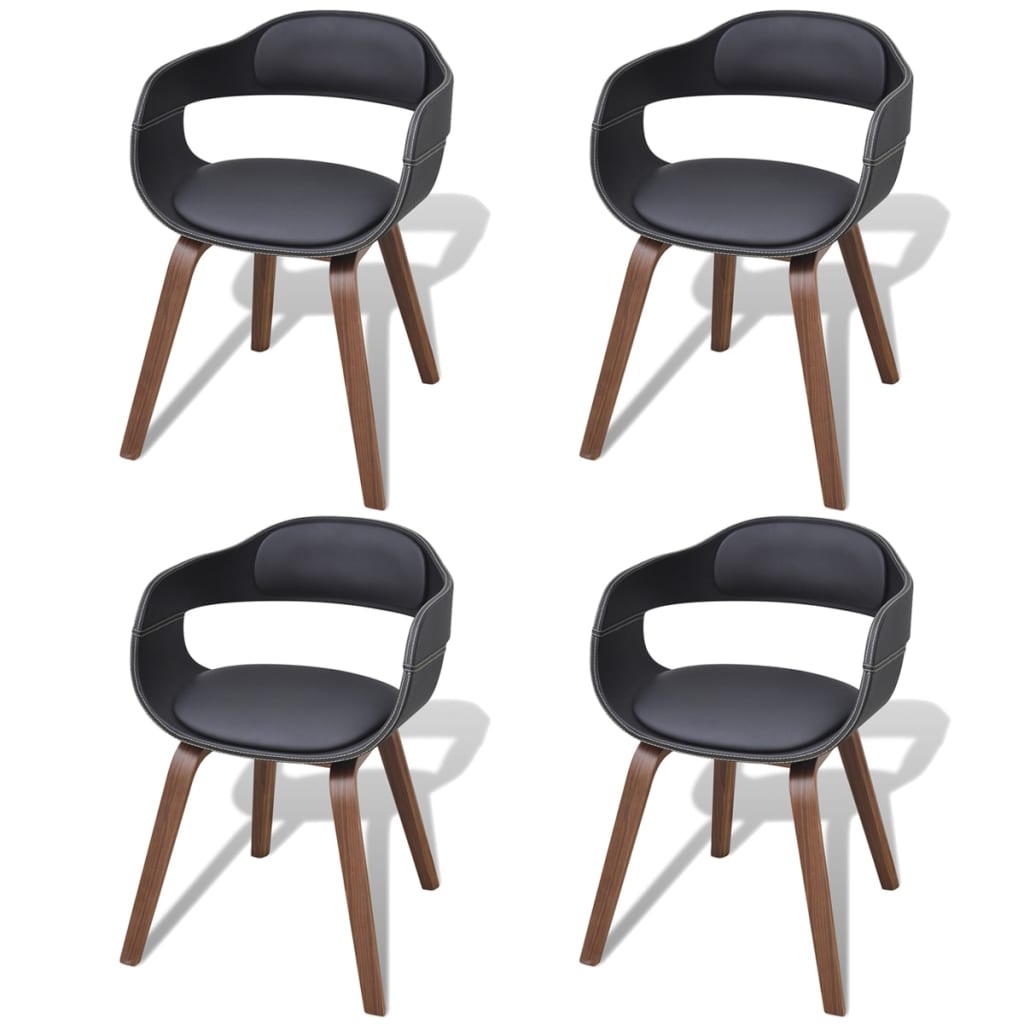 vidaXL Dining Chair Bentwood and Faux Leather
