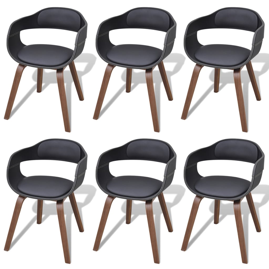 vidaXL Dining Chair Bentwood and Faux Leather