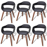 vidaXL Dining Chair Bentwood and Faux Leather