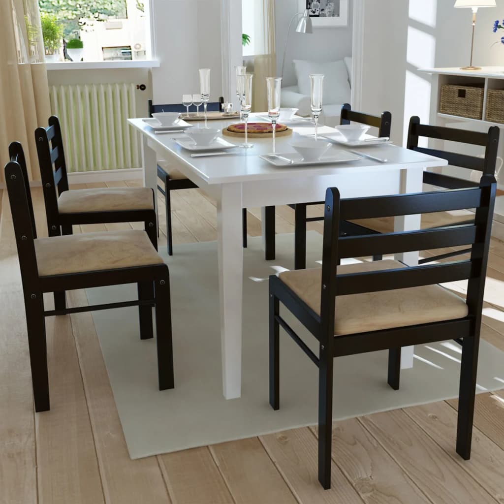 vidaXL Dining Chairs 2 pcs Solid Rubberwood and Velvet Brown