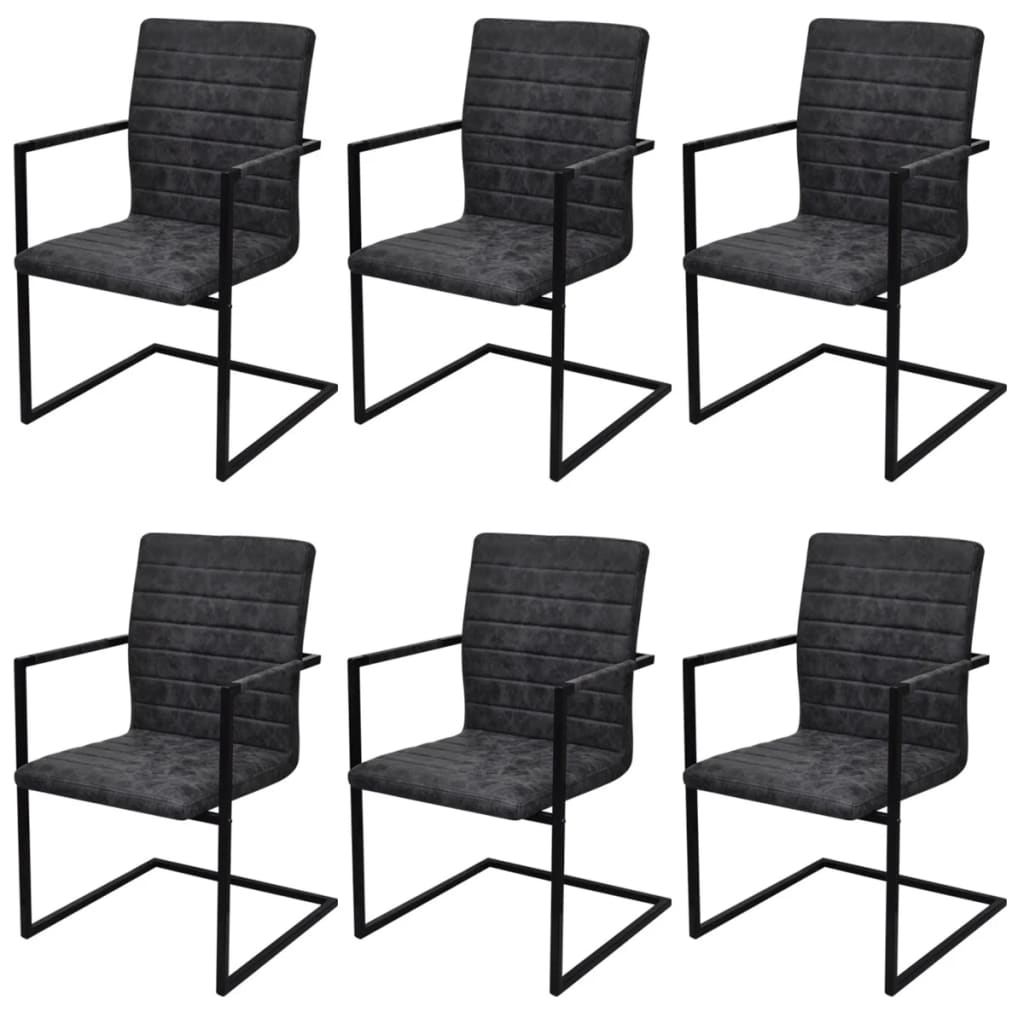 vidaXL Eetkamerstoelen 4 st kunstleer zwart