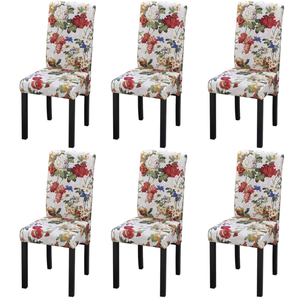 vidaXL Eetkamerstoelen 2 st stof meerkleurig