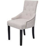 vidaXL Eetkamerstoelen 4 st stof crèmegrijs