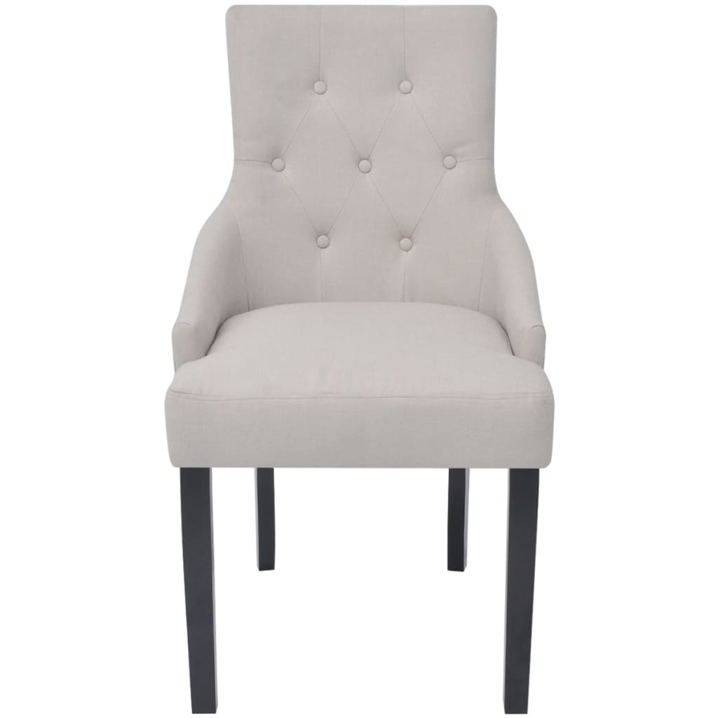 vidaXL Eetkamerstoelen 4 st stof crèmegrijs