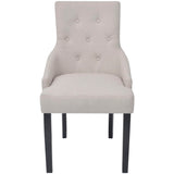 vidaXL Eetkamerstoelen 4 st stof crèmegrijs