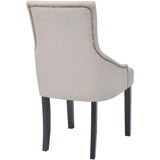 vidaXL Eetkamerstoelen 4 st stof crèmegrijs