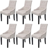 vidaXL Eetkamerstoelen 4 st stof crèmegrijs
