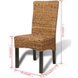 vidaXL Eetkamerstoelen 2 st abaca en massief mangohout