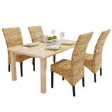 vidaXL Eetkamerstoelen 2 st abaca en massief mangohout