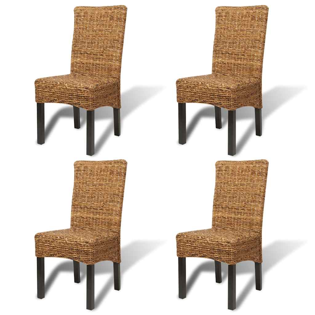 vidaXL Eetkamerstoelen 2 st abaca en massief mangohout