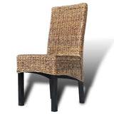 vidaXL Eetkamerstoelen 2 st abaca en massief mangohout