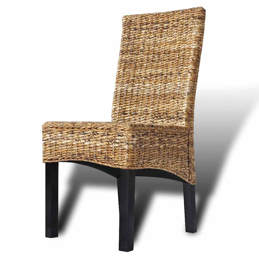 vidaXL Eetkamerstoelen 2 st abaca en massief mangohout