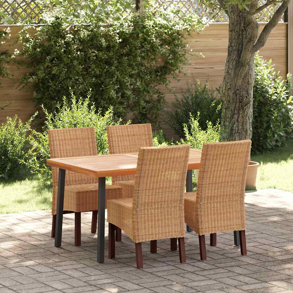 vidaXL Eetkamerstoelen 4 st natuurlijk rattan bruin