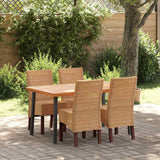 vidaXL Eetkamerstoelen 4 st natuurlijk rattan bruin