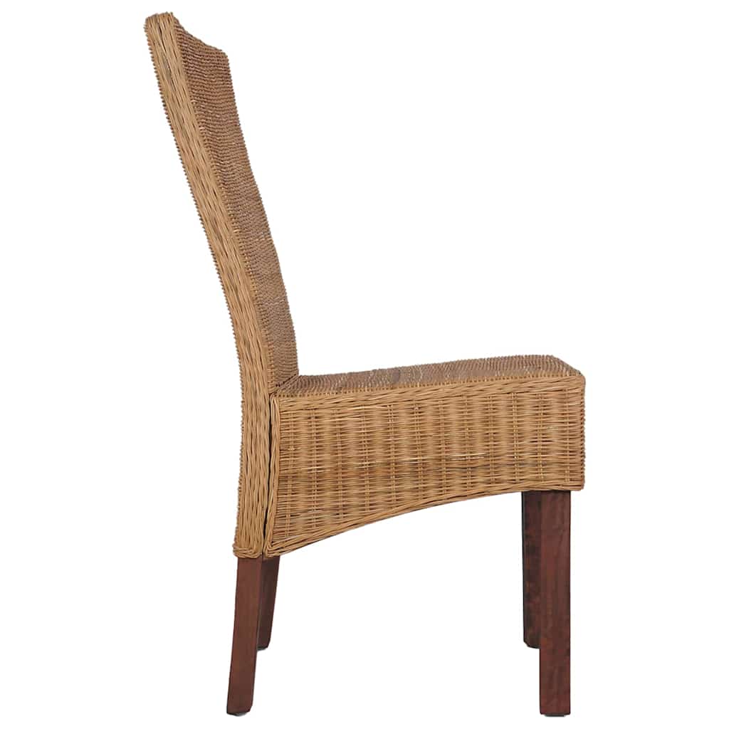 vidaXL Eetkamerstoelen 4 st natuurlijk rattan bruin