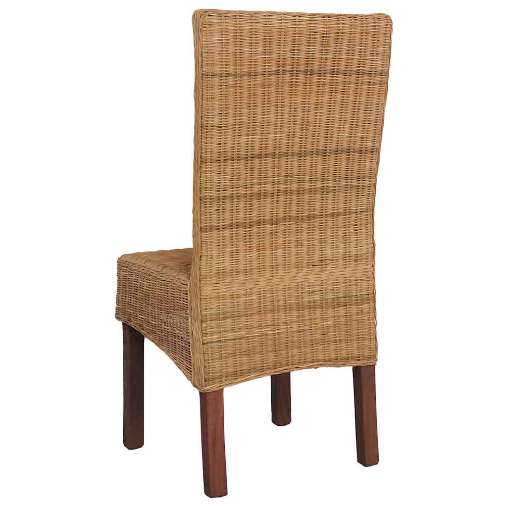 vidaXL Eetkamerstoelen 4 st natuurlijk rattan bruin