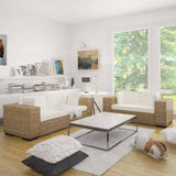 vidaXL 2-Seater Sofa Set Rattan 7-Piece