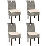 vidaXL Dining Chair Kubu 2 pcs Rattan Mango Wood