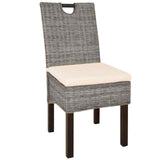 vidaXL Dining Chair Kubu 2 pcs Rattan Mango Wood