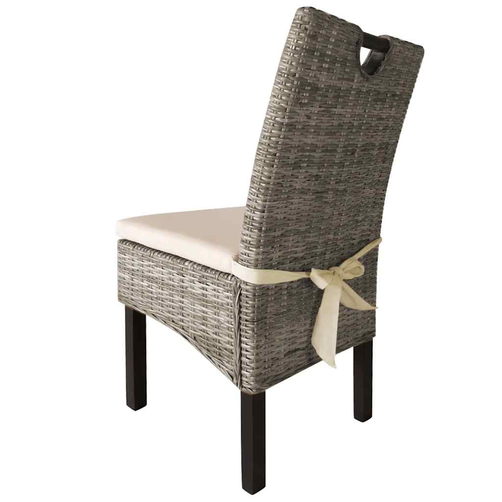 vidaXL Dining Chair Kubu 2 pcs Rattan Mango Wood