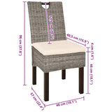 vidaXL Dining Chair Kubu 2 pcs Rattan Mango Wood