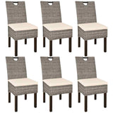 vidaXL Dining Chair Kubu 2 pcs Rattan Mango Wood